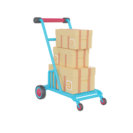 Package Cart  3D Icon