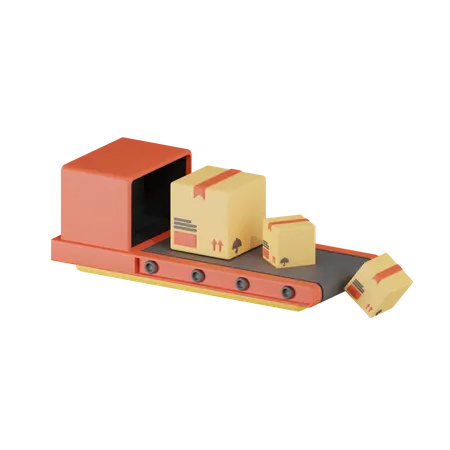 Package Conveyor Belt  3D Icon