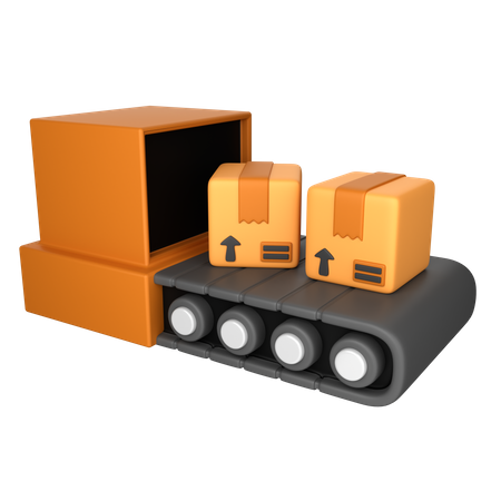 Package Conveyor Belt  3D Icon