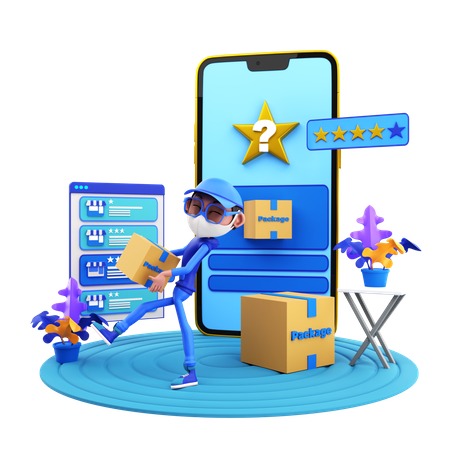 Package customer review  3D Icon