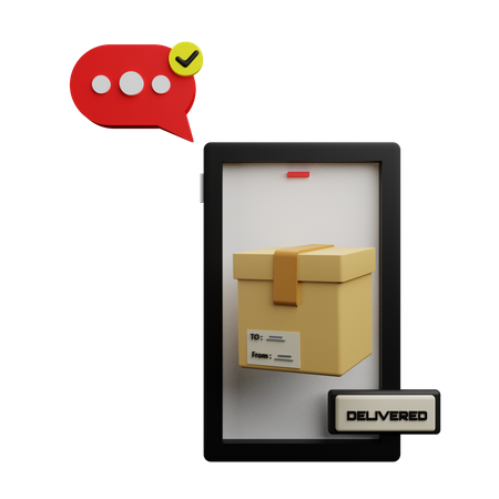 Package Delivered Notification  3D Icon