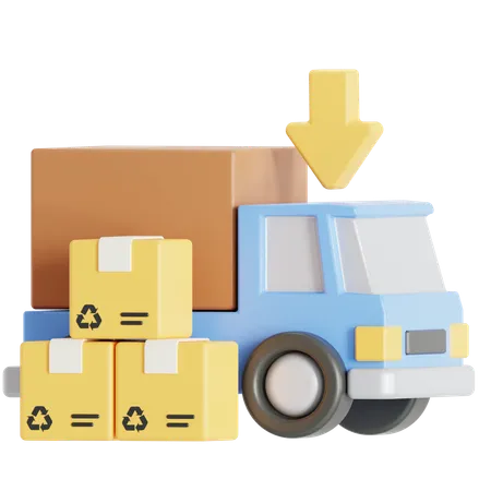 Package Delivery By Truck 3D Icon