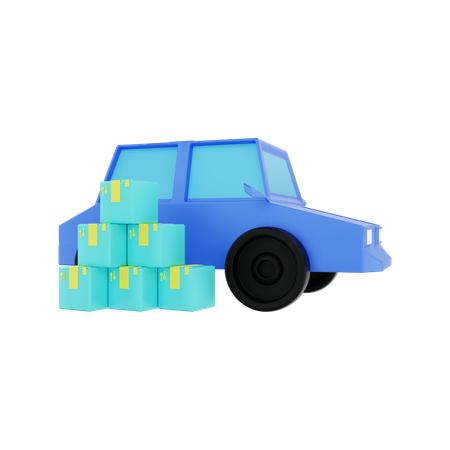 Package Delivery Car 3D Illustration