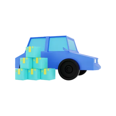 Package Delivery Car  3D Illustration