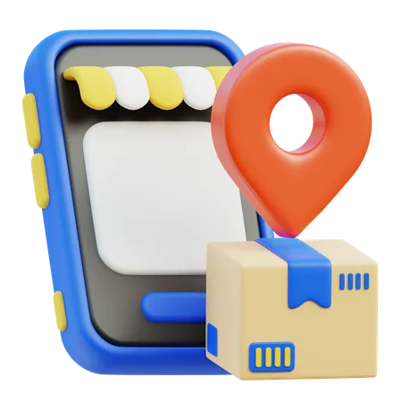 3 D Concept Of Package Delivery Service With Location Pin Icon 3D Icon