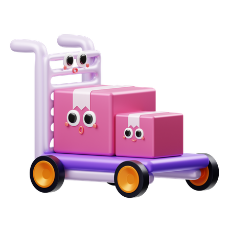 Package Dolly  3D Illustration