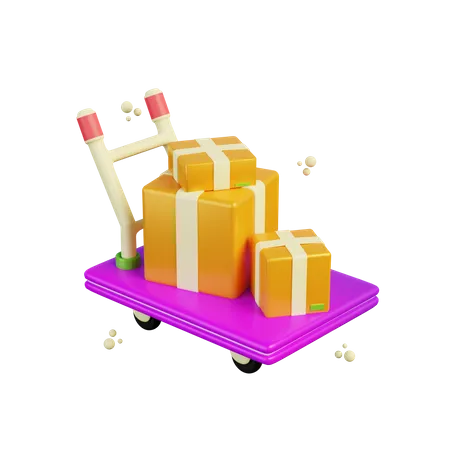 Package Dolly  3D Illustration