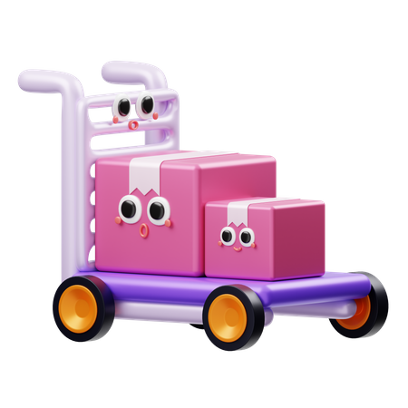 Package Dolly 3D Illustration