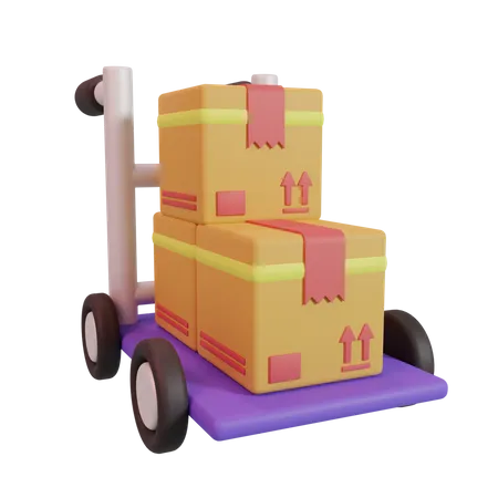 Shopping Trolley With Parcel Boxes Shopping Cart 3 D Icon Suitable For Asset Finance Web Icon Digital Products Etc 3D Icon