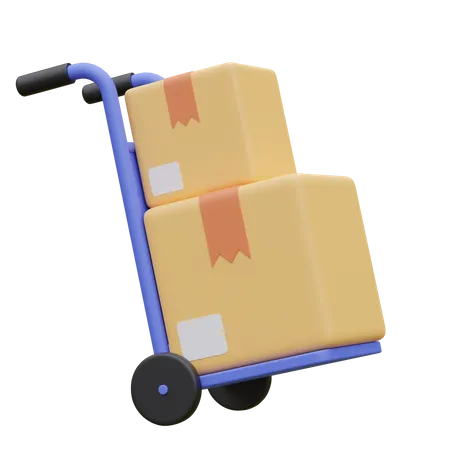 Package Dolly 3 D Icon Illustration 3D Icon