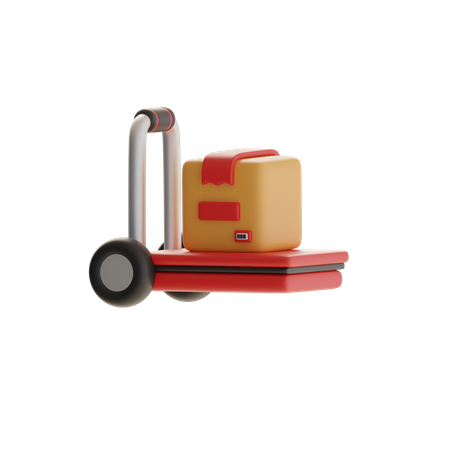 Package Dolly And Box  3D Icon