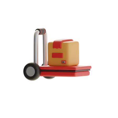 Package Dolly And Box  3D Icon