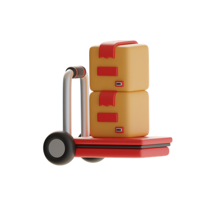 Package Dolly And Box  3D Icon