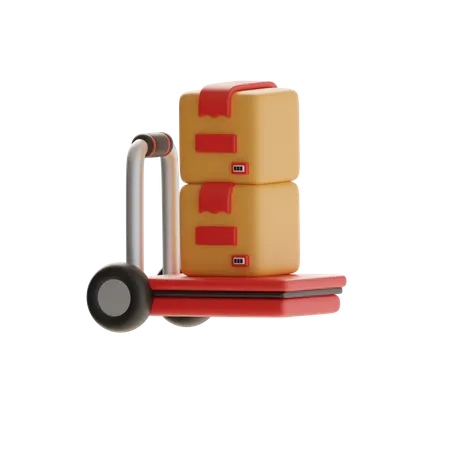 Package Dolly And Box  3D Icon