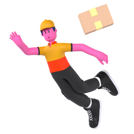 Package Falling  3D Illustration