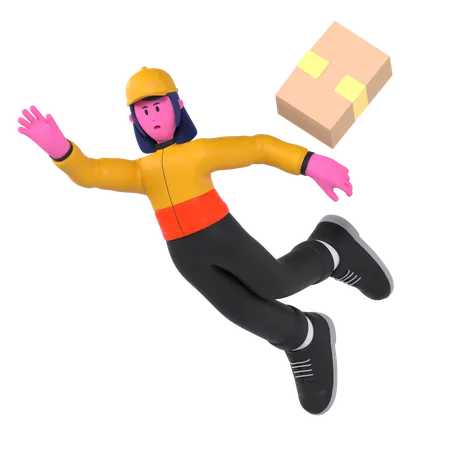 Package Falling  3D Illustration