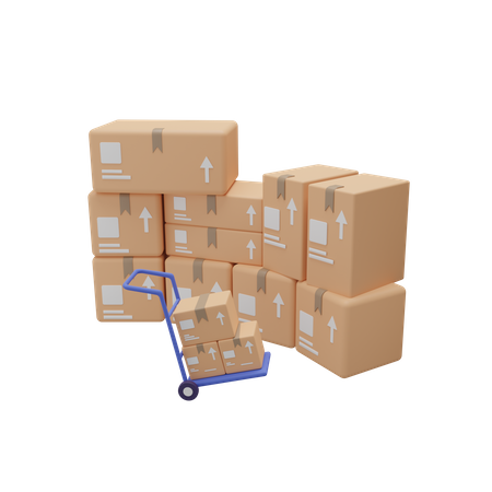 Package getting ready for delivery  3D Illustration