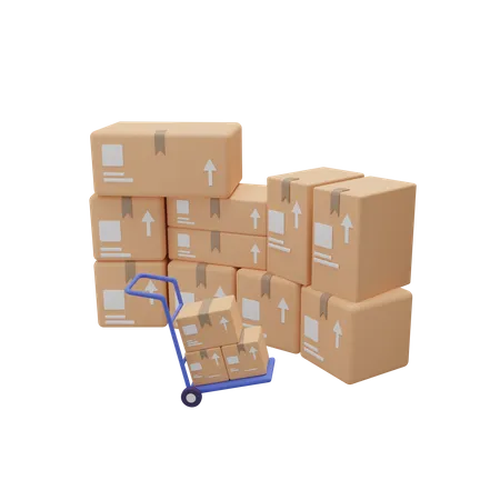 Package getting ready for delivery  3D Illustration