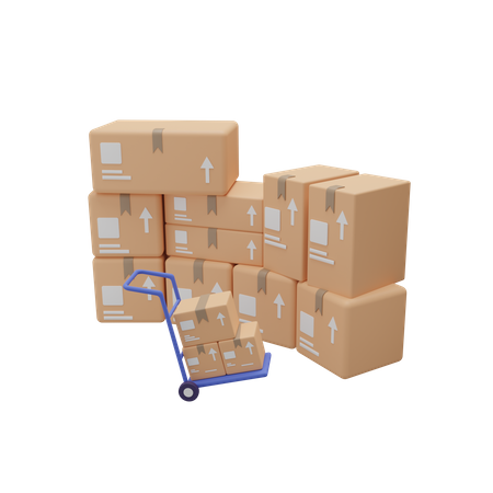 Package getting ready for delivery 3D Illustration