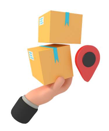 Package Hand Location  3D Illustration