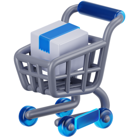 Package in Cart  3D Icon