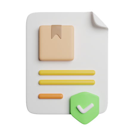 Package Insurance Document  3D Icon