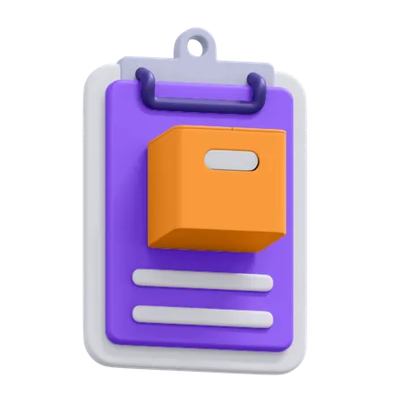 An Icon Of Package List In 3 D Format 3D Icon