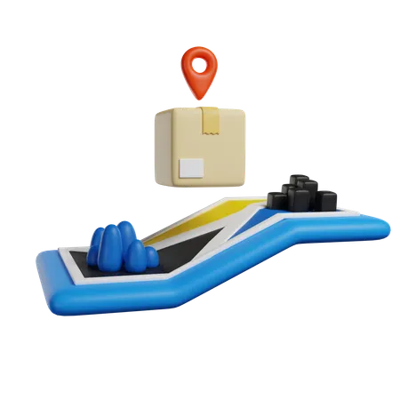 Delivery Map Location 3 D Render Icon 3D Icon