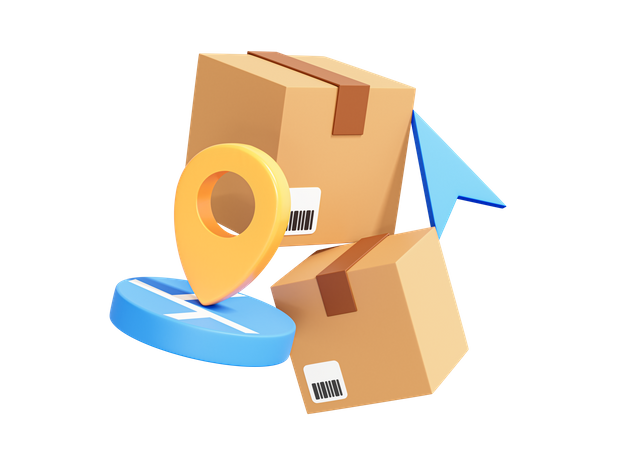 Package Location  3D Icon