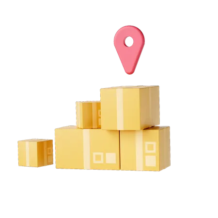 Package Location  3D Illustration