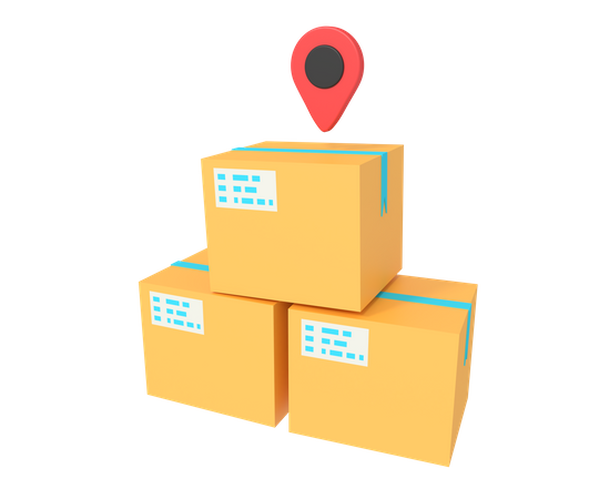 Package Location  3D Illustration