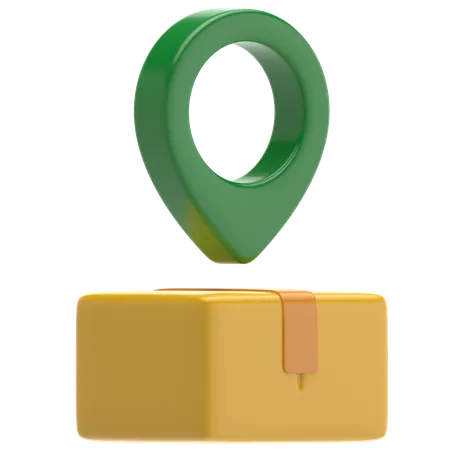 Location Pin On Delivery Box 3D Icon