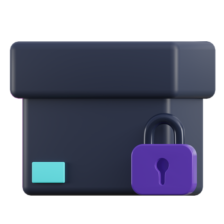 Package Lock  3D Icon