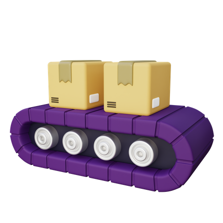 Package on conveyor belt  3D Icon