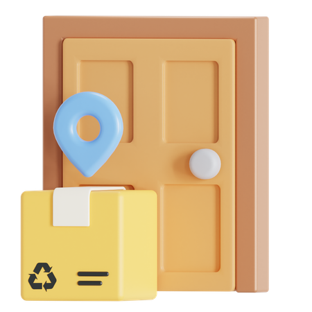 Package on door  3D Icon