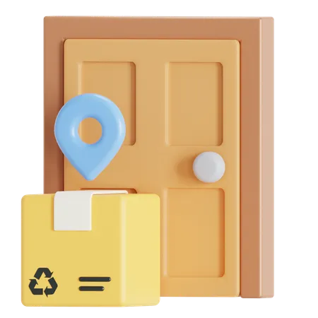 Package on door  3D Icon