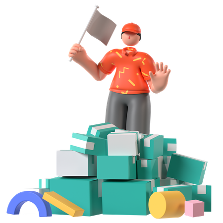 Package Overloaded  3D Illustration