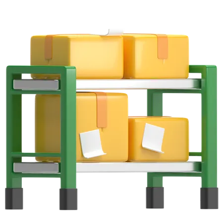 Delivery Office Shelf With Boxes 3D Icon