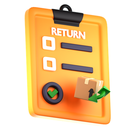 Package Return List  3D Icon
