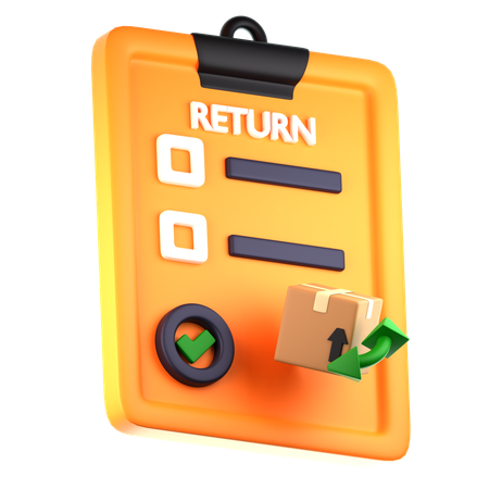 Package Return List  3D Icon