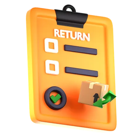 Package Return List  3D Icon