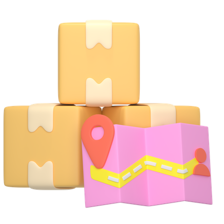 Package Route 3D Icon