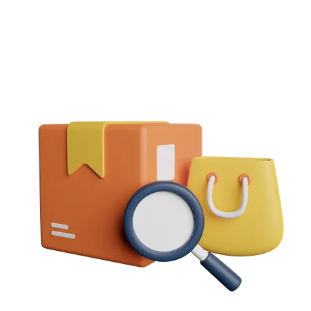 Package Searching  3D Icon