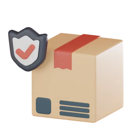 Icon Box Shield Symbolizes Shipping Insurance Delivery Security Ensuring Safe Use Presentations Website Designs Related Shipping Transportation Safety Insurance 3 D Render Illustration 3D Icon
