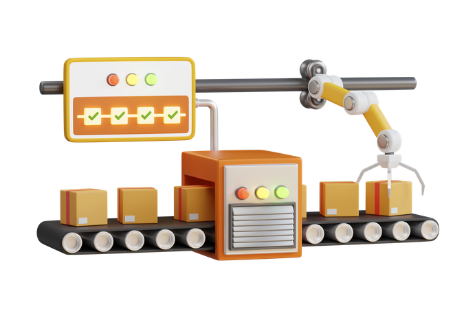 Package Sorting  3D Illustration