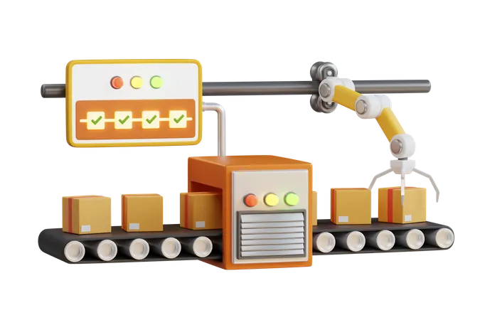 Package Sorting  3D Illustration