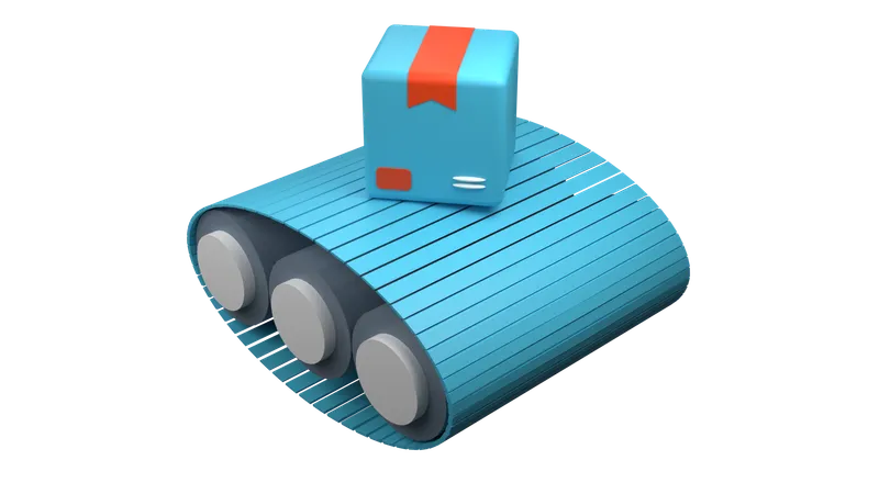 Package sorting belt machine  3D Icon