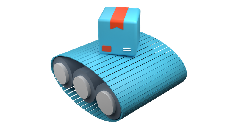 Package sorting belt machine  3D Icon