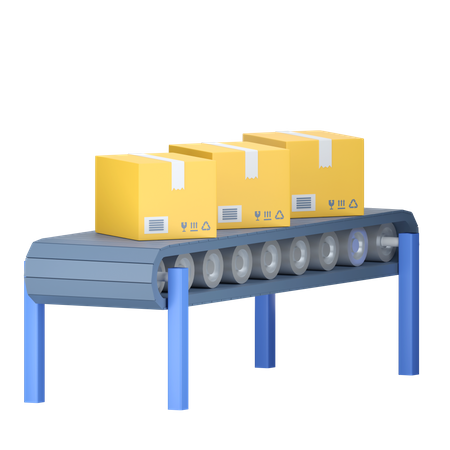 Package Sorting Conveyor 3D Icon