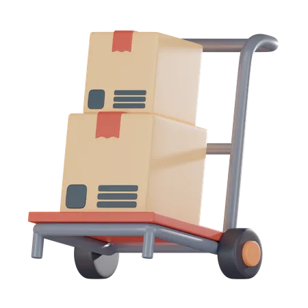 Package Trolley Symbolizes Efficient Secure Transportation Goods Through Logistics Ensuring That Products Reach Customers Use Presentations Website Designs Related Delivery 3 D Render Illustration 3D Icon
